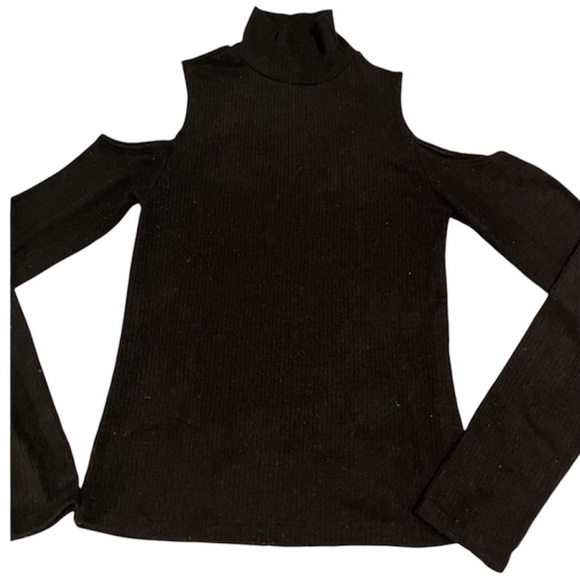 Zara Cold Shoulder Knit Turtleneck Sweater Top - Picture 1 of 5